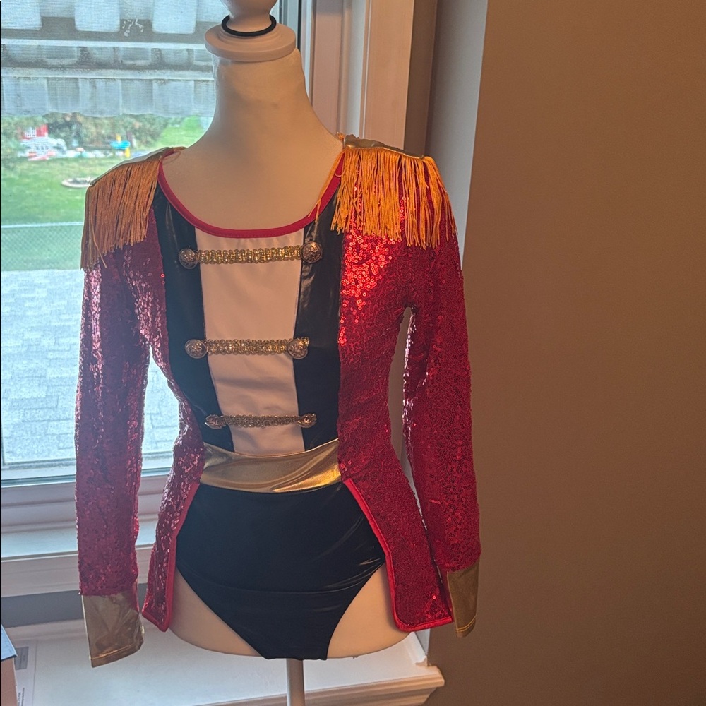 Red and Gold Sequin Jumpsuit